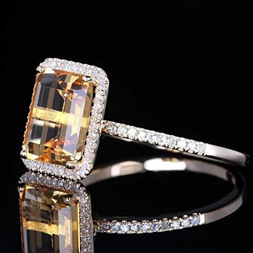 Плој Паилин Исклучителна 925 Сребрена цитрин жени накит Свадба невестински прстен Claddgah SZ5-11