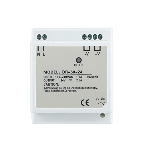 TPUOTI 1PCS Dr-60-24 Еден Излез Din Железнички Напојување 24v Напон ТРАНСФОРМАТОР LED ДИСПЛЕЈ 60W