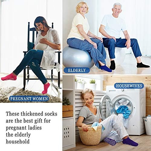 Не -лизгачки анти -лизгачки чорапи со зафати за јога пилатес баре фитнес, болнички домашни лепливи влечки чорапи за жени мажи