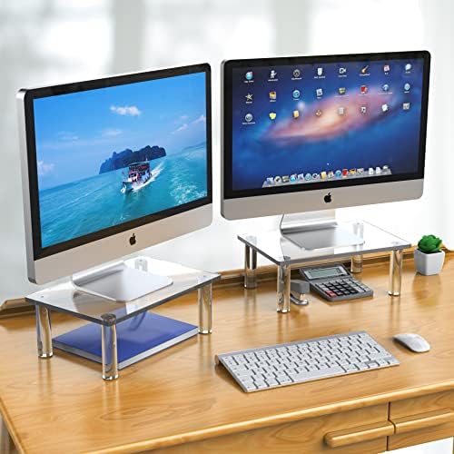 Oguard Computer Monitor Stand Clear Premium Acrylic Monitor Stands Laptop Monitor Monitor Riser Мала кратка табела за рамен екран