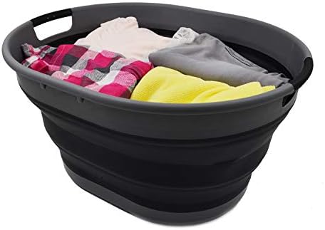 Sammart 25lcollapsible овални алишта за складирање на перална за складирање/организатор за заштеда на када за заштеда на када за