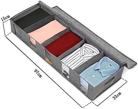 Чорапи Од Кингесаибеи Градник Гардероба Прозорец Кревет Дното Пренослива Кутија За Складирање Облека 5 Решетки Неткаен Материјал Контејнер За Контејнери Преклоп?
