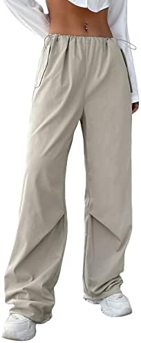 Gorgglitter highенски високи половини, баги панталони Y2K, широки панталони со џогер со нозе