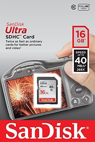 Sandisk Ultra 16gb Класа 10 SDHC Мемориска Картичка До 40MB/s-SDSDUN-0016G-G46 [Постара Верзија]