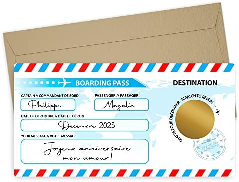 Персонализирана гребење од лажен билет за авион - 6 картички
