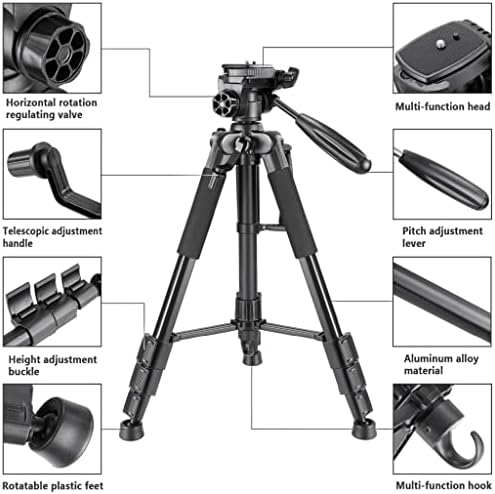 IFQHDD Камера Статив Преносни 56 инчи/142cm Алуминиум 3-Начин Вртливата Тава Главата+Торба За Носење ЗА DSLR Камера