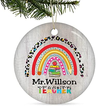 Наставник VHGeco Boho Rainbow украс, персонализиран подарок за благодарност на наставниците, слатки подароци за наставници за жени моливи книга 2022 празници Наставник од ст