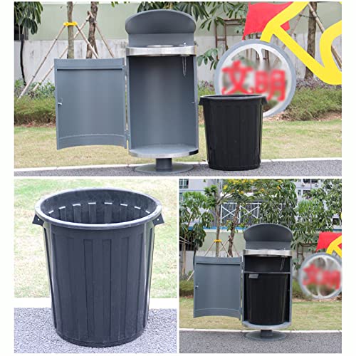 Bonad Outdoor/Endoor Trash Can Canydoor Cylindrical Trash Can Can полуотворено не'рѓосувачки челик надворешен ѓубре за отпадоци конзерва за отпадоци со конзерва за отпадоци од отворено од пепе