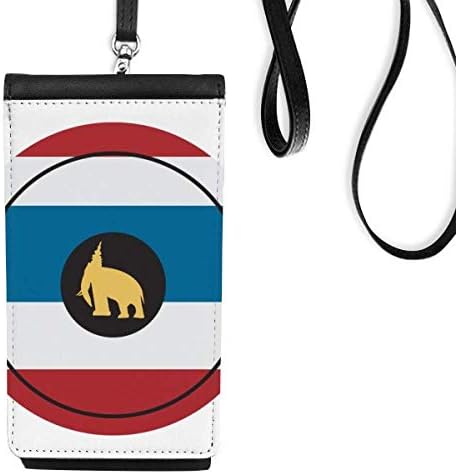 Тајланд направен во Тајланд Слонот Шилд Телефон паричник чанта што виси мобилна торбичка со црн џеб