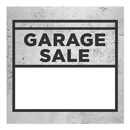 CGSignLab | „Продажба на гаража -басична сива“ прозорец за лепење | 8 x8