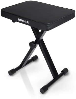 Донанер клупа за пијано, прилагодлива клупа за тастатура, преносна столица што може да се сруши стол за преклопување X-стил, дебелина