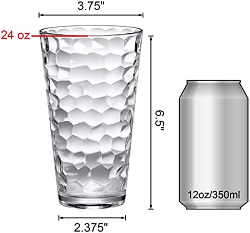 Неверојатни Пластични Тамблери Аби - Ајсберг - 24-Унца, Пластични Чаши За Пиење, Целосно Проѕирни Високи Топчиња, Пластични Чаши