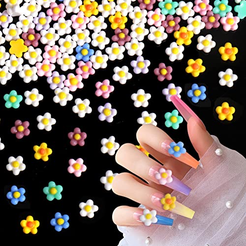 Cadeya Nail Charms, 200 парчиња цвеќиња на ноктите привлечности од смола, привлечност од 3Д нокти за материјали за украсување на
