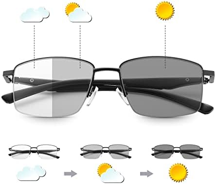 ВЕПИАНТ фотохроматски прогресивен мултифокус компјутер за читање очила пролетни шарки транзиција UV400 очила за сонце на сонцето читатели на