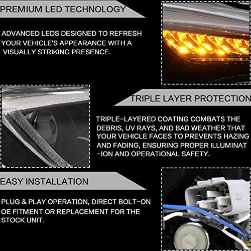 VLAND Фарови Собрание + D2S LED Светилки Погодни за 2012- Scion FR-S 2012-2021 Toyota 86 2013-2021 Subaru BRZ, ПРЕДВОДЕНА Двојна Светилка