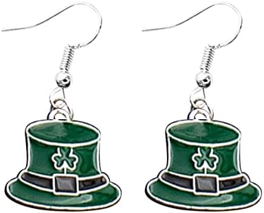 Двојни обетки за две дупки ирски фестивал легура што капе зелени обетки додатоци за ушна кука за уво