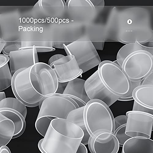 ЧАШИ ЗА мастило ЗА ТЕТОВАЖА ЈОСИ-500 парчиња пластични капачиња за мастило за мастило за еднократна употреба 20мм преголеми капачиња