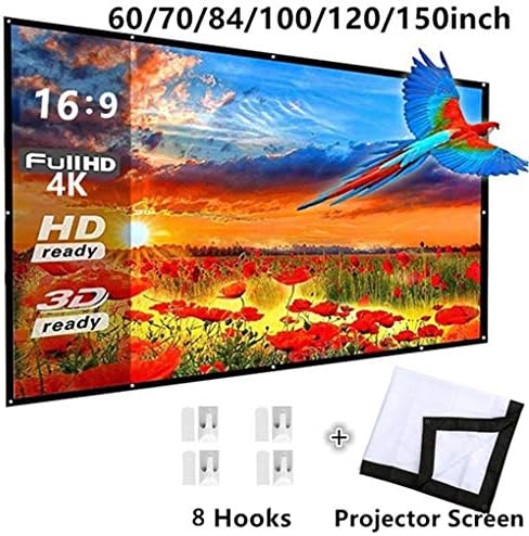 ZLXDP преклопување 16: 9 Проектор 60 70 84 100 120 инчи бел отворен екран на отворено ТВ -екранот на проекторот