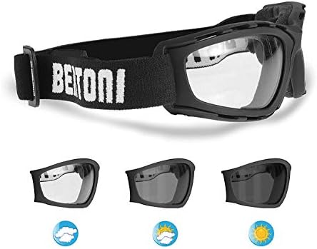 Очила за мотоцикли од мотоцикли Бертони Екстремни спортски очила за сонце PowerSports Очила за антифог леќи COD F120A Italy Wraparound Windproof Suded Bodes