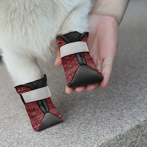 ДДФС мали чевли за кучиња за зима ， 4 парчиња шепи за заштити кучиња чизми за топло тротоарот што дишеат чизми за кучиња за дишење на кучиња