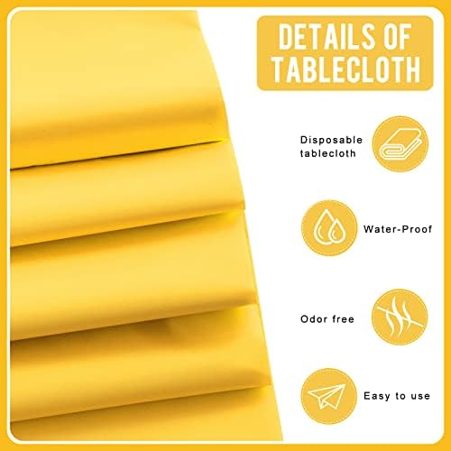 Yellowолта 6 пакет за еднократна употреба пластична покривка од чаршав 54 x 108 инчи - Водоотпорен тамон за еднократна употреба