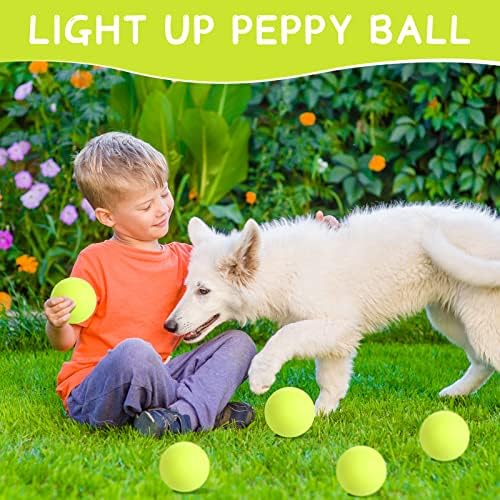 12 Pcs 1.97 Inch LED Dog Ball Toy Glowing Fetch Ball Chew Fetch Balls Peppy Light up Elastic Ball Glow in The Dark Balls for Dog Pet Ball Glow
