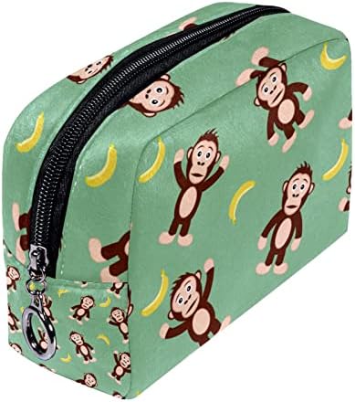 Тбуобт Козметичка Торба За Жени, Чанти За Шминка Пространа Торбичка За Тоалети Подарок За Патување, цртан филм животно мајмун банана
