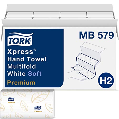 Tork Premium MB579 Soft Xpress Multifold Paper Hand Hand, 9.125 Ширина x 9,5 Должина, бела & 552120 Висина Xpress Mini рачна крпа,
