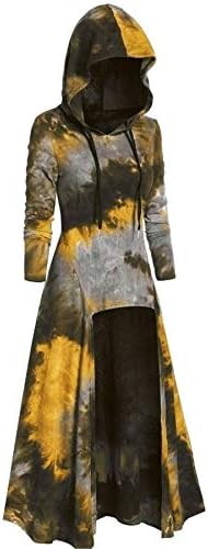 Andongnywell omенски носии облечени облечени облеки гроздобер чипка на пулвер, долга худи -фустана фустан, облечена наметка