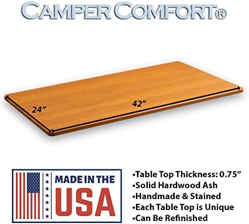 Camper Comfort Ash Hardwood RV/Camper Tabletop | Десктоп | Остров countertop | Направено во Америка