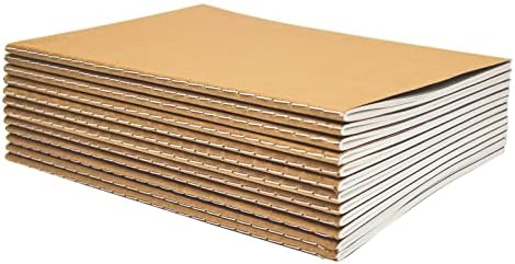 Крафт лаптопи со наредена хартија, најголемиот дел од пакетот 8.3 во x 5,5 во, големина A5, 60 поставени страници од слонова коска,
