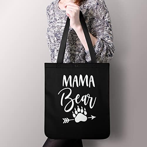 Смешноста на мама мечка за намирници што можат да се користат за намирници, модни шопинг, торба магнетно затворање на тока со