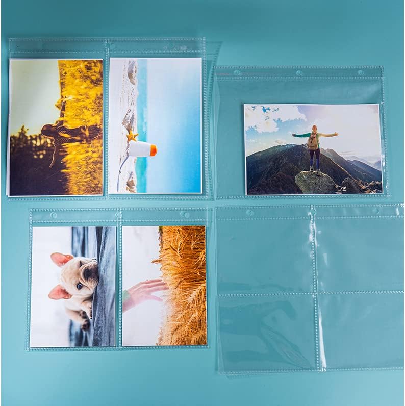 Фото албум Рефилки 5x7 , 50 парчиња внатрешни ракави за фотографии100 џебови, чиста книга со фото флип, фото -ракав за фото -албум, водоотпорен