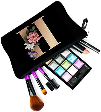 Козметичка кеса, козметичка торба 3Д дигитално печатење буква цветна шема женска повеќенаменска деликатна торба со молив за одмор - Д.