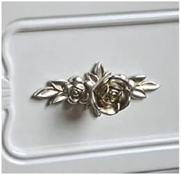 ZMGMSMH 1 пар антички гроздобер сребрена роза кабинета фиока влече мебел фустанци поставено копче за рачки на рачки за рачки Повлечете влечење