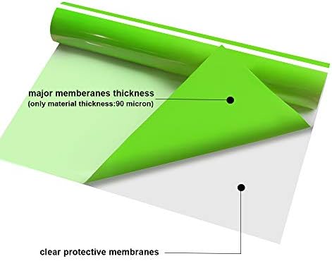 Неон зелена пренесување на топлина винил ролна htv винил за облека 12 x15ft
