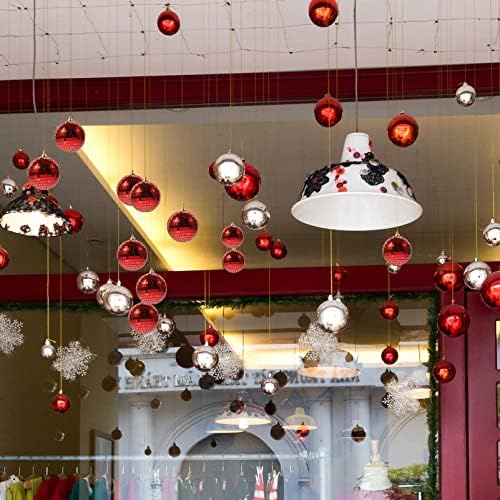 Supvox 6pcs Божиќни украси Диско топки за забави Декорации мини Божиќни топка орнаменти огледални топки Божиќни дрвја за дрвја за забави за одмор - црвена 8см