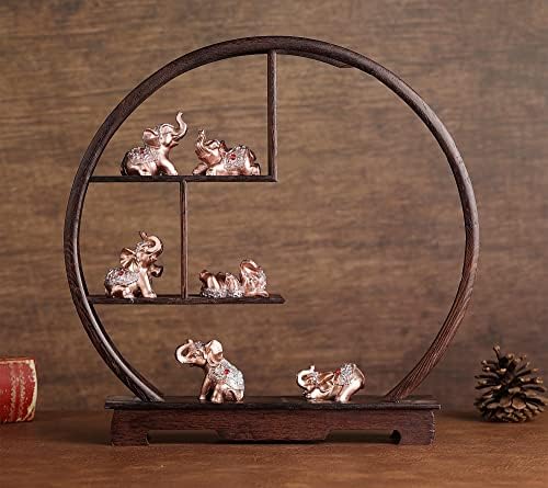 Сет од 6 парчиња feng shui розово розово злато боја мали статуи на слонови фигура за домашни декор колекција на подароци