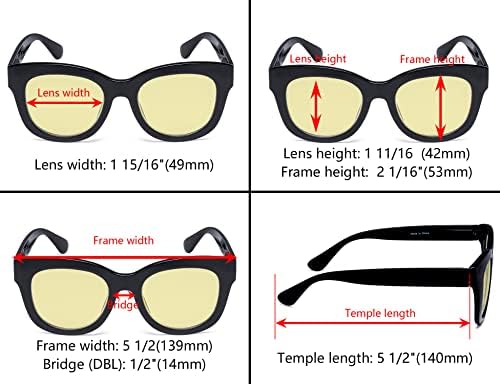 Очила 4 Пакет Преголеми Сини Светлосни Филтер Очила Женски Компјутерски Очила За Читање
