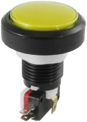 UXCELL DC 12V NO NC LED светло -светло тркалезно копче Моментно копче на копчето Yellowолта микро неонска ламба