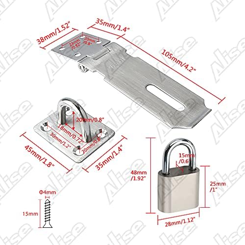 Алис MST009-ls врата за заклучување на заклучувањето на бравата со заклучување со катанец, еден сет четкан финиш