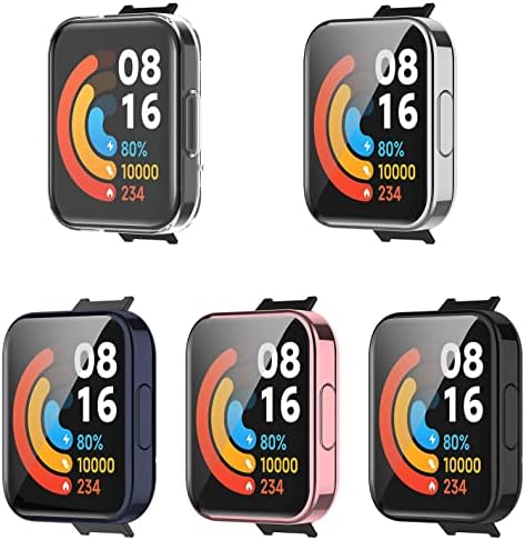 Заштитник на екранот компатибилен со Mi Redmi Watch 2 Lite Case SmartWatch Accessory Tencloud ги покрива гребените отпорни на целосни заштитни