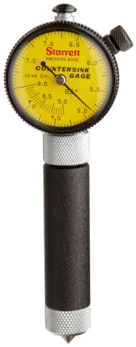 Starrett 687M-2Z милиметар за читање мерач со жолт бирање, агол од 82 степени, опсег од 4-9мм