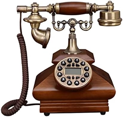 Seass Antique Retro Telephone Solid Durding Decoration, копче за копче со лична карта, повик со позадинско осветлување