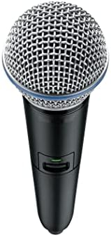 Shure GLX -D+ Двојна лента Дигитален безжичен рачен предавател со бета 58A вокална микрофонска капсула, батерија од 12 ч.