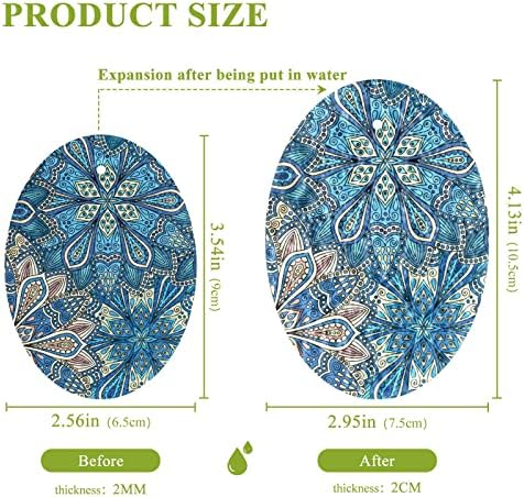 Алаза Бохо шик цвет геометријак сино природен сунѓер кујнски целулоза сунѓери за садови миење бања и чистење на домаќинствата, не-крик