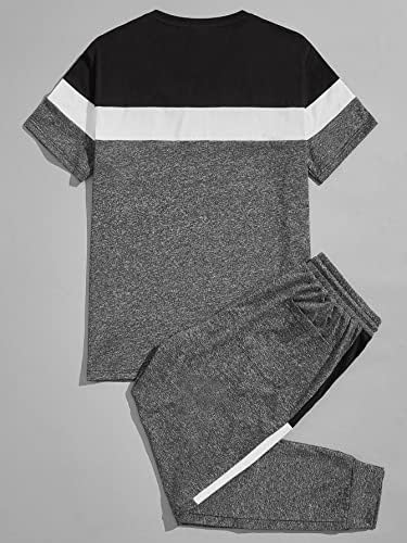 Fdsufdy Две парчиња облека за мажи мажи со букви графички отсечени и џемпери на половината на половината