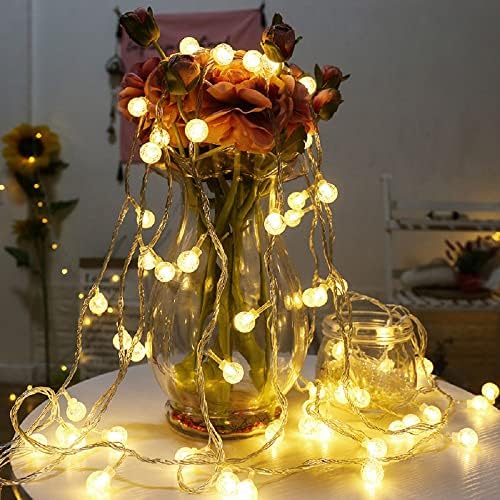 Merdeco Globe String Lights, 20ft 40 LED USB напојувано светло светло за кристално топка, топло бело за роденденска забава свадба Божиќна