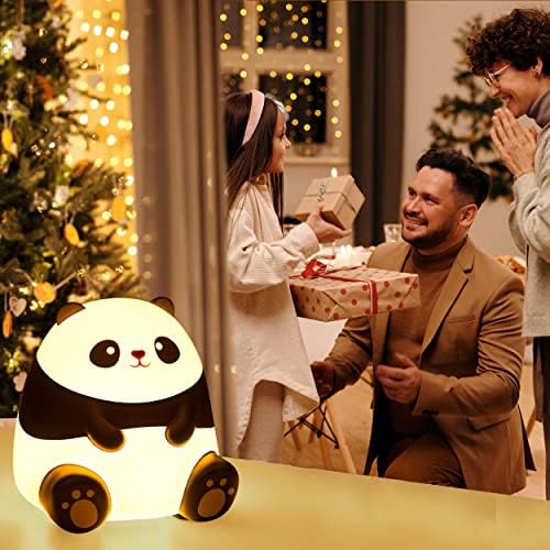 Mivani Kids Night Light, панда подароци за жени, силиконска предводена ламба, USB -полнење, сензор за допир, 1 час тајмер, преносна бебешка ноќна светлина за расадник, симпатична