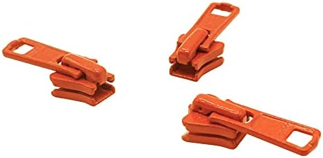 Комплет за поправка на патент - 3 YKK Vislon Sliders - Боја: Нектар портокал 523-3 лизгачи по пакет - направени во САД
